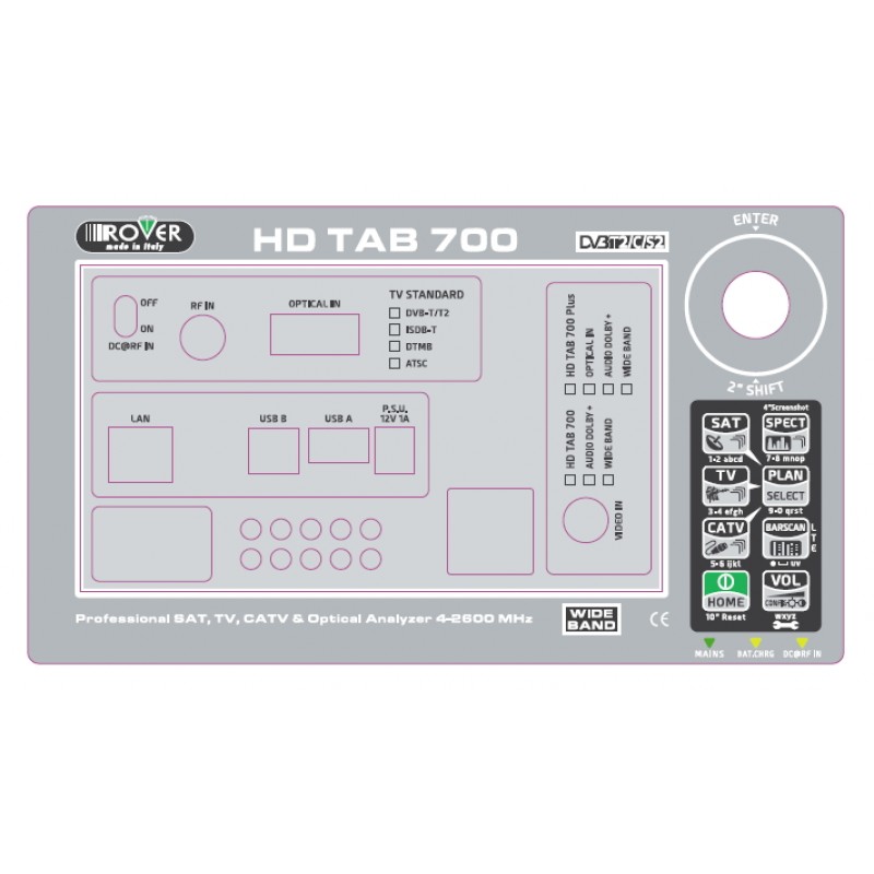 Front label for HD TAB 700 series
